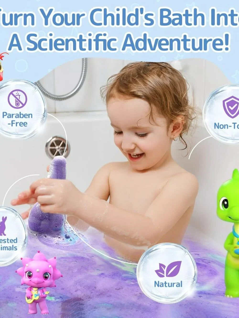 NEW 6 Pack Bath Toys Kids Bath Bomb Potion, Scientific Soap Magical Fizzes